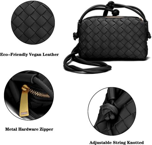 Woven Bag for Women Crossbody Shoulderbag, Small Vegan Leather Purse in Saudi Arabia