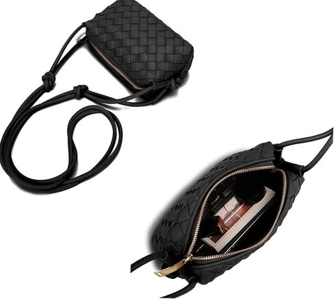 Woven Bag for Women Crossbody Shoulderbag, Small Vegan Leather Purse in Saudi Arabia