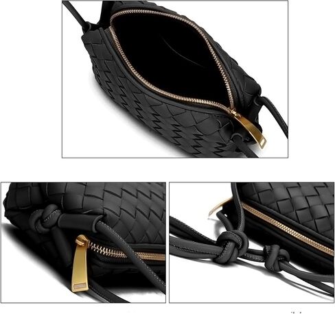 Woven Bag for Women Crossbody Shoulderbag, Small Vegan Leather Purse in Saudi Arabia