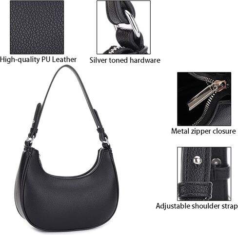 EVVE Shoulder Bag for Women Small Underarm Purse Accented with Silver Hardware in Kuwait