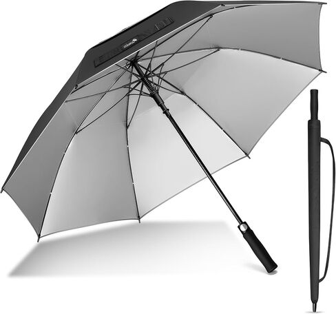 ZOMAKE 62/68" Windproof Golf Umbrella UV Protection - Oversize Golf Umbrellas Double Canopy Vented Automatic Sun Blocking Golf Umbrella Extra Large Golf Push Cart Umbrella for Rain Sun in Saudi Arabia