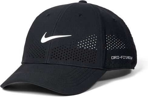 Nike Structured Swoosh Cap MD | LG Black | White in Saudi Arabia