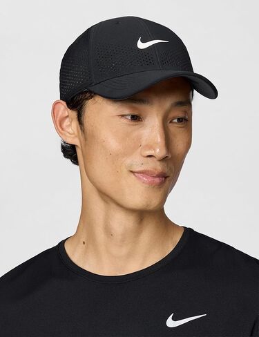 Nike Structured Swoosh Cap MD | LG Black | White in Saudi Arabia