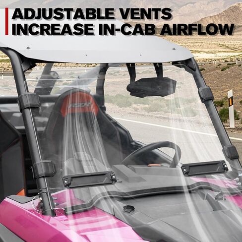 A & UTV Pro Front Full Full Whotershield لعام 2014-2018 Polaris RZR 1000 XP/ 1000/ XP 4 1000/ 2015-2019 RZR 900 ، إكسسوارات شاشة زجاجية صلبة صعبة الصلبة ، بناء بولي كاربونات in Saudi Arabia