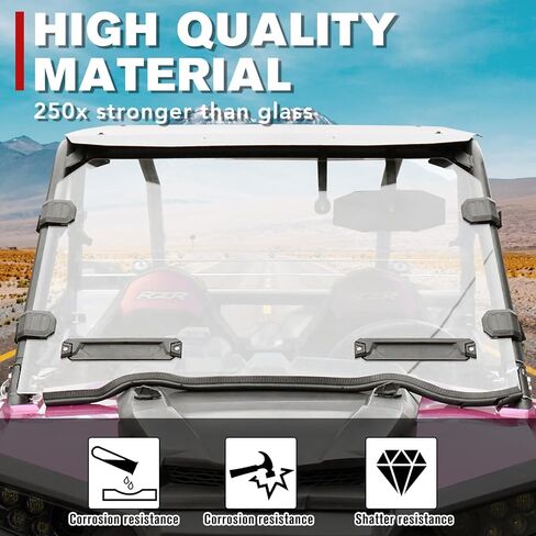 A & UTV Pro Front Full Full Whotershield لعام 2014-2018 Polaris RZR 1000 XP/ 1000/ XP 4 1000/ 2015-2019 RZR 900 ، إكسسوارات شاشة زجاجية صلبة صعبة الصلبة ، بناء بولي كاربونات in Saudi Arabia