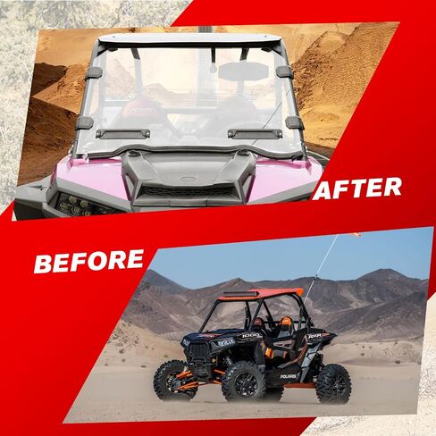 A & UTV Pro Front Full Full Whotershield لعام 2014-2018 Polaris RZR 1000 XP/ 1000/ XP 4 1000/ 2015-2019 RZR 900 ، إكسسوارات شاشة زجاجية صلبة صعبة الصلبة ، بناء بولي كاربونات in Saudi Arabia