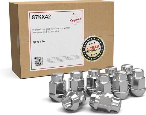 Wheel Accessories Parts 10 Pcs 1/2"-20 Thread Bulge Acorn 35mm 1.38" Long Lug Nuts Chrome 3/4" 19mm Hex Fits 1964-14 Ford Mustang ｜ 1959-86 Jeep CJ ｜ 1987-18 Jeep Wrangler ｜ 1993-10 Grand Cherokee in Saudi Arabia