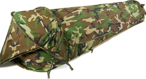 MT Military Hideaway Bivy Cover Stealth Compact أحادية القطب خيمة لأكياس النوم المعيارية مع شبكة شبكة البعوض، غلاف خارجي مقاوم للماء وجيد التهوية، مأوى بسيط in Kuwait