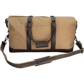 Schneiders Heritage Canvas and Leather Duffle Bag for Horse Show and Barn Trips | Large Capacity | Heavy 14oz Canvas | Antiqued Bronze Hardware | Adjustable Leather Shoulder Strap | Color Tan in Saudi Arabia