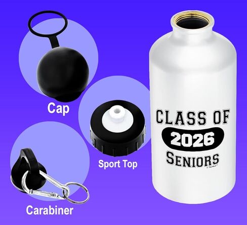 هدايا التخرج من ThisWear فئة 2025 هدية التخرج لكبار السن زجاجة مياه من الألومنيوم سعة 18 أونصة مع مشبك وقمة رياضية in Kuwait