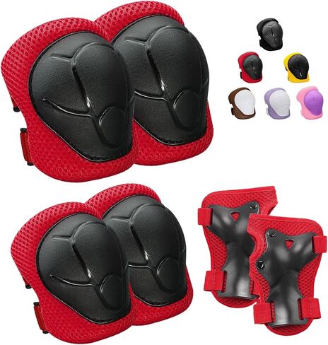 Knee Pads for Kids， Knee Pads and Elbow Pads Set Toddler 3-10 Years Protective Gear Set for Girls Boys with Wrist Guards for Skating Cycling Bike Rollerblading Scooter in Kuwait