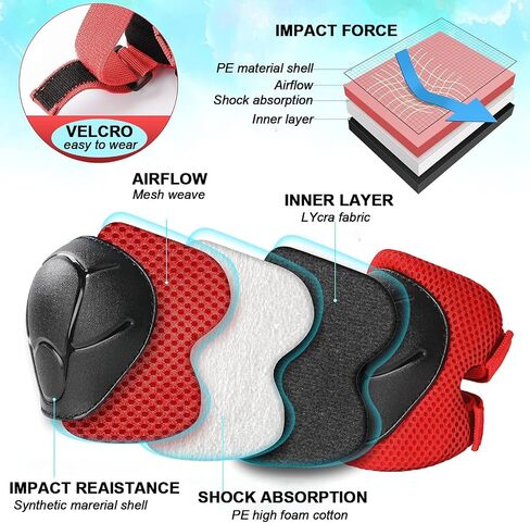 Knee Pads for Kids， Knee Pads and Elbow Pads Set Toddler 3-10 Years Protective Gear Set for Girls Boys with Wrist Guards for Skating Cycling Bike Rollerblading Scooter in Kuwait
