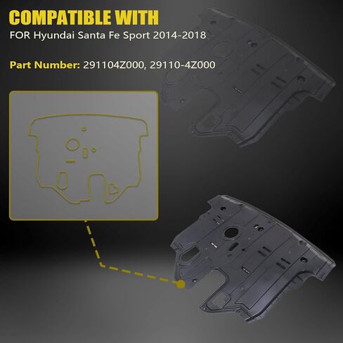 Secosautoparts محرك Splash Shield Front متوافق مع Hyundai Santa Fe Sport 2014-2018 استبدال# 291104z000 ، 29110-4Z000 in Saudi Arabia