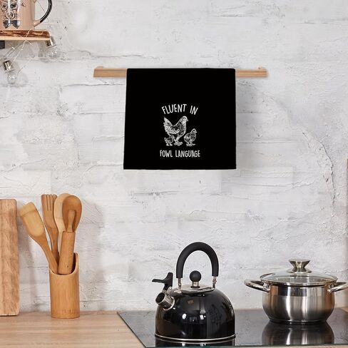 مضحك الدجاج طبق المطبخ المناشف 16x24 بوصة، هدايا الدجاج مجنون لأم الدجاج محبي الدجاج، يجيد لغة الطيور الزخرفية مناشف اليد مناشف الشاي لمنزل المزرعة in Kuwait