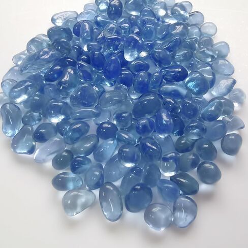 KIJOU Blue Sea Glass Stones - 2lb Polished Pebbles (1/4–3/8 Inch) for Crafts, Aquarium Gravel, Ocean-Themed Decor and Vases in Kuwait
