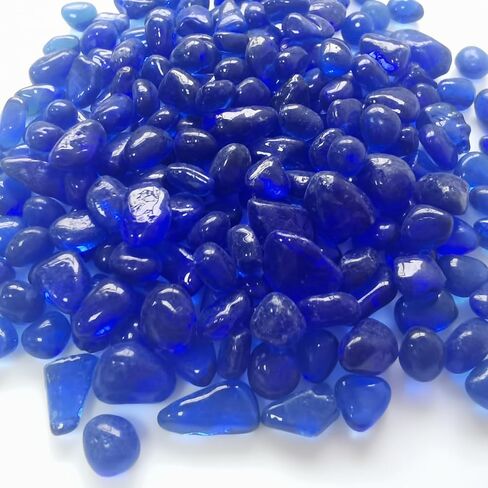 KIJOU Blue Sea Glass Stones - 2lb Polished Pebbles (1/4–3/8 Inch) for Crafts, Aquarium Gravel, Ocean-Themed Decor and Vases in Kuwait