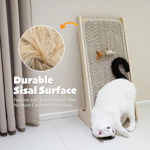 PETKARAY Cat Scratcher, Sisal Cat Scratching Ramp, L Shape Scratch Pad for Indoor Kitty, 27" Wall Furniture Protector with Mouse Toy in Saudi Arabia