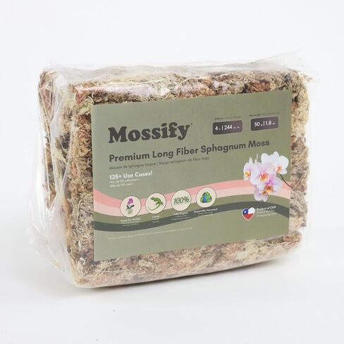 Mossify Premium Sphagnum Moss for Plants 500g, 1.1 lbs - Moss for Plants Indoor & Outdoor – Moisture Retaining & Long Lasting – Ideal Sphagnum Moss for Reptiles, Terrariums, & Gardening, Clean Habitat in Kuwait