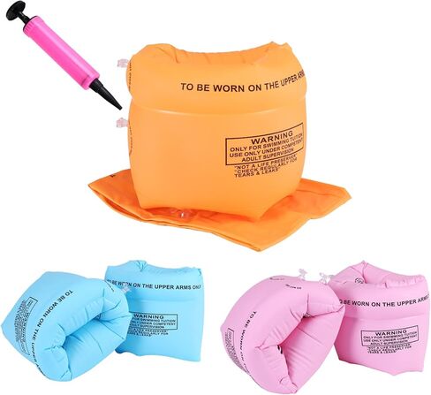 2 Pcs Arm Floaties Inflatable Swimming Sleeves Rings Arm Bands Water Wings Pool Floats (Blue) in Kuwait