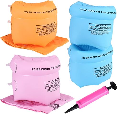 2 Pcs Arm Floaties Inflatable Swimming Sleeves Rings Arm Bands Water Wings Pool Floats (Blue) in Kuwait