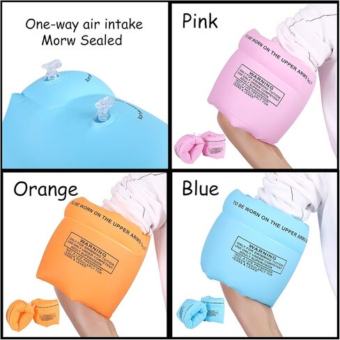 2 Pcs Arm Floaties Inflatable Swimming Sleeves Rings Arm Bands Water Wings Pool Floats (Blue) in Kuwait