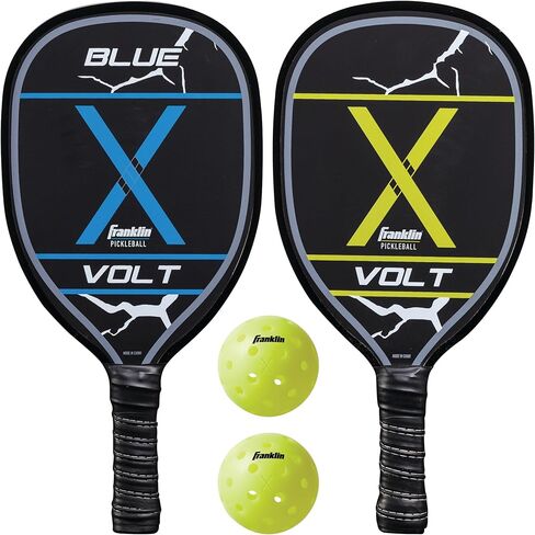 مجموعة مجداف وكرة Franklin Sports Pickleball - مضارب كرة Pickleball الخشبية + كرات Pickleball - لاعبين - معتمدة من الولايات المتحدة الأمريكية (USAPA) in Saudi Arabia