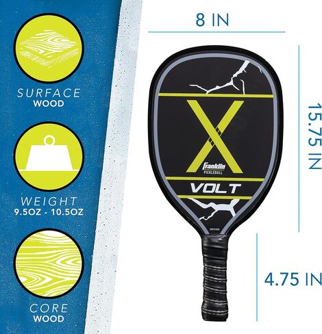 مجموعة مجداف وكرة Franklin Sports Pickleball - مضارب كرة Pickleball الخشبية + كرات Pickleball - لاعبين - معتمدة من الولايات المتحدة الأمريكية (USAPA) in Saudi Arabia