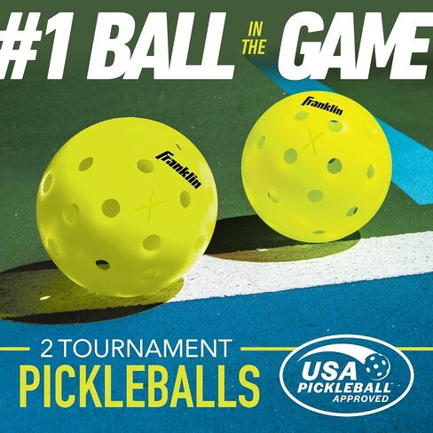 مجموعة مجداف وكرة Franklin Sports Pickleball - مضارب كرة Pickleball الخشبية + كرات Pickleball - لاعبين - معتمدة من الولايات المتحدة الأمريكية (USAPA) in Saudi Arabia