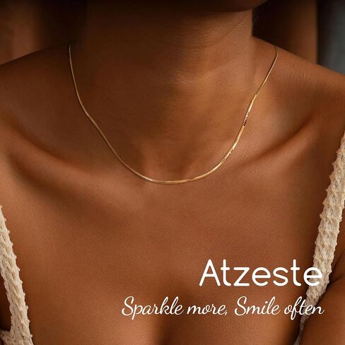 Gold Necklace for Women,14k Gold Plated Chain for Women,1mm Dainty & Sturdy & Thin Women'S Chain Necklaces,18" Fashion Classic Gold Necklace in Saudi Arabia
