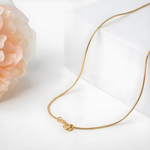 Gold Necklace for Women,14k Gold Plated Chain for Women,1mm Dainty & Sturdy & Thin Women'S Chain Necklaces,18" Fashion Classic Gold Necklace in Saudi Arabia
