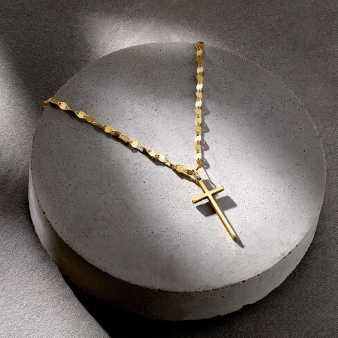 Ross-Simons Italian 18kt Gold Over Sterling Cross Necklace in Saudi Arabia