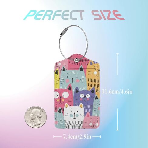 2 Pack Luggage Tags for Suitcases Leather Tags, Privacy Cover ID Label with Stainless Steel Loop Travel Essentials Suitable Handbags Travel Bags for Woman Man - Fresh Cherries in Kuwait