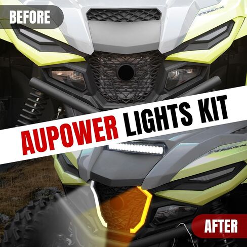 Aupower LED LED FANG FANG LIGHTS مع مصابيح الإشارات المنعطف وضوء مغرفة محرك السيارة ل yamaha wolverine rmax 2 rmax 4 1000 2021 2022 2023 2024 2025 الملحقات (3pcs) in Saudi Arabia