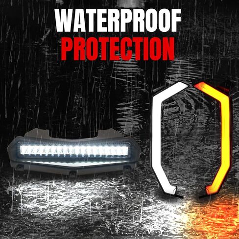 Aupower LED LED FANG FANG LIGHTS مع مصابيح الإشارات المنعطف وضوء مغرفة محرك السيارة ل yamaha wolverine rmax 2 rmax 4 1000 2021 2022 2023 2024 2025 الملحقات (3pcs) in Saudi Arabia