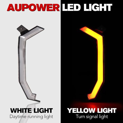 Aupower LED LED FANG FANG LIGHTS مع مصابيح الإشارات المنعطف وضوء مغرفة محرك السيارة ل yamaha wolverine rmax 2 rmax 4 1000 2021 2022 2023 2024 2025 الملحقات (3pcs) in Saudi Arabia