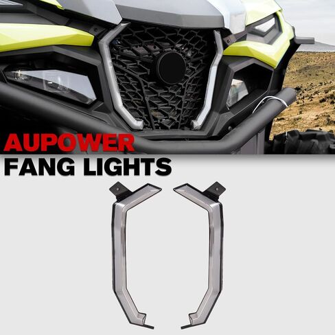 Aupower LED LED FANG FANG LIGHTS مع مصابيح الإشارات المنعطف وضوء مغرفة محرك السيارة ل yamaha wolverine rmax 2 rmax 4 1000 2021 2022 2023 2024 2025 الملحقات (3pcs) in Saudi Arabia