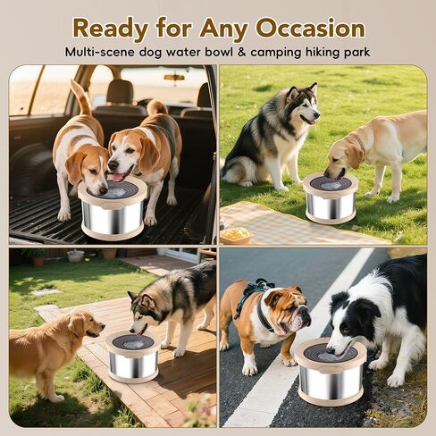 UPSKY Dog Water Bowl No Spill 10L Stainless Steel, 2.6 Gallon Large Capacity Spill-Proof Dog Bowls, Non-Slip Slow Drinking Anti-Splash Bowl for Large Messy Drinkers, No Mess Indoor/Outdoor Use, Blue in Kuwait