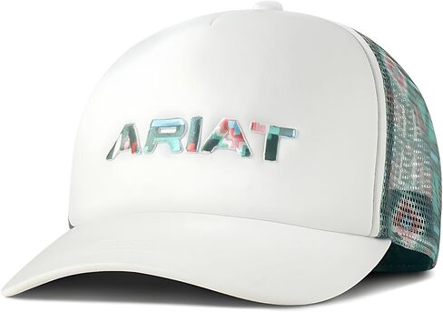 ARIAT LADIES WHITE AZTEC Ponytail Cap مع شعار مطرز ثلاثي الأبعاد in Saudi Arabia
