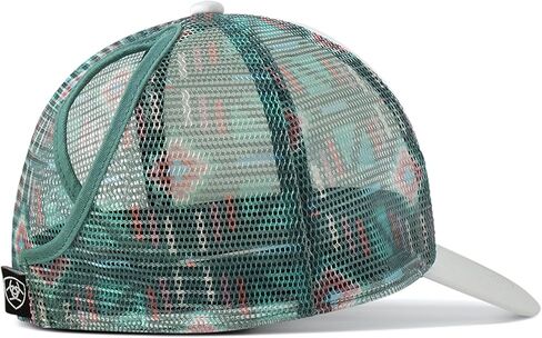 ARIAT LADIES WHITE AZTEC Ponytail Cap مع شعار مطرز ثلاثي الأبعاد in Saudi Arabia
