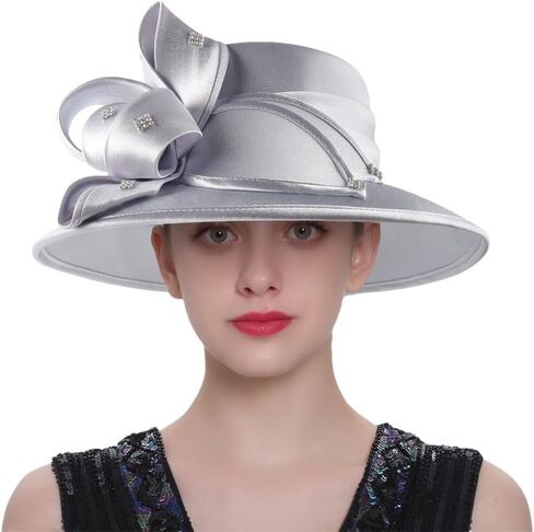 Women's Wide Brim Hats Church Hats Wedding Top Hat Female Tea Party Fascinators Formal Dress Caps in Saudi Arabia
