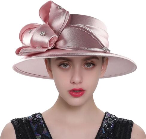 Women's Wide Brim Hats Church Hats Wedding Top Hat Female Tea Party Fascinators Formal Dress Caps in Saudi Arabia