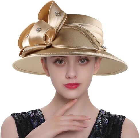 Women's Wide Brim Hats Church Hats Wedding Top Hat Female Tea Party Fascinators Formal Dress Caps in Saudi Arabia