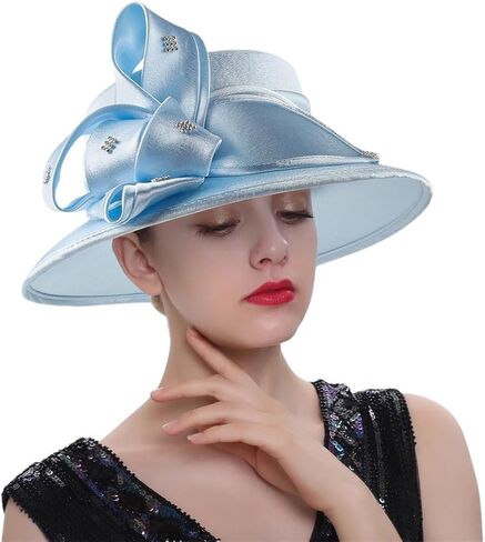 Women's Wide Brim Hats Church Hats Wedding Top Hat Female Tea Party Fascinators Formal Dress Caps in Saudi Arabia