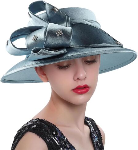 Women's Wide Brim Hats Church Hats Wedding Top Hat Female Tea Party Fascinators Formal Dress Caps in Saudi Arabia