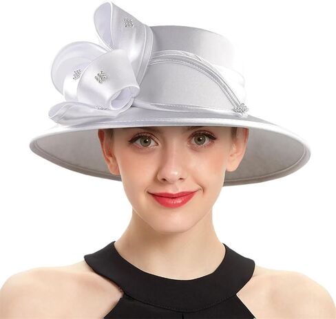 Women's Wide Brim Hats Church Hats Wedding Top Hat Female Tea Party Fascinators Formal Dress Caps in Saudi Arabia