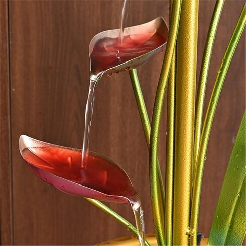Floor Fountains Creative Circular Flow Ornaments Floor Standing Modern Feng Shui Wheels Light Luxury Decorations Housewarming and Opening Gifts Garden Fountain(Green) in Kuwait