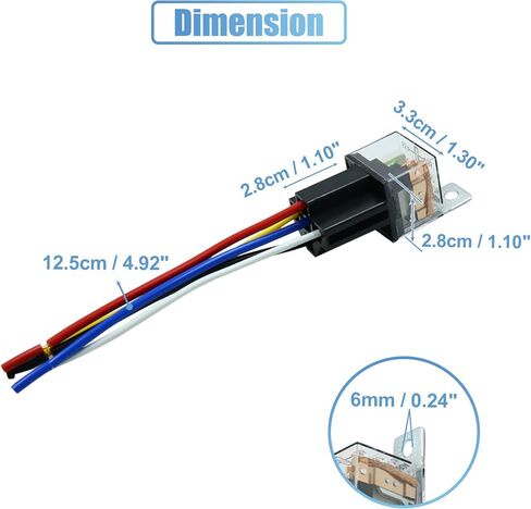uxcell 5pcs JD-1914 5 Pin DC 12V 80A Universal Car Vehicle Motor Fuse Relay Switch Power with Harness in Saudi Arabia