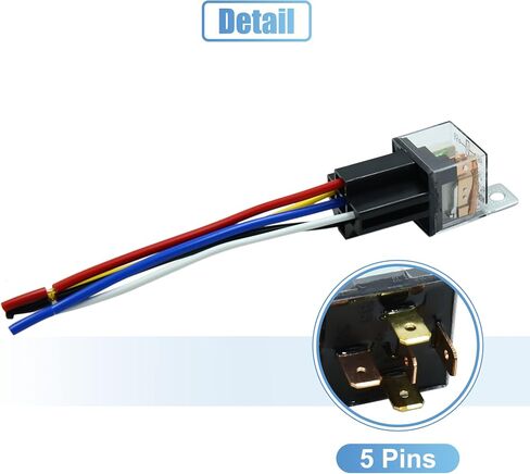 uxcell 5pcs JD-1914 5 Pin DC 12V 80A Universal Car Vehicle Motor Fuse Relay Switch Power with Harness in Saudi Arabia