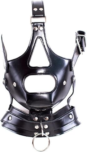 جرب لغز التنكر مع أقنعة ذوي الياقات الجلدية: مثالي للعب العدوى والهالوين ، الأسود in Saudi Arabia