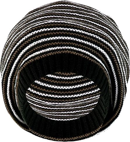 Deep Crown Oversized RGY Striped 100% Acrylic Rasta Skully Beanie in Saudi Arabia